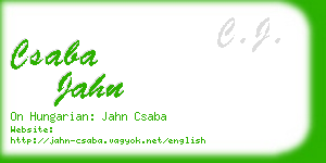 csaba jahn business card